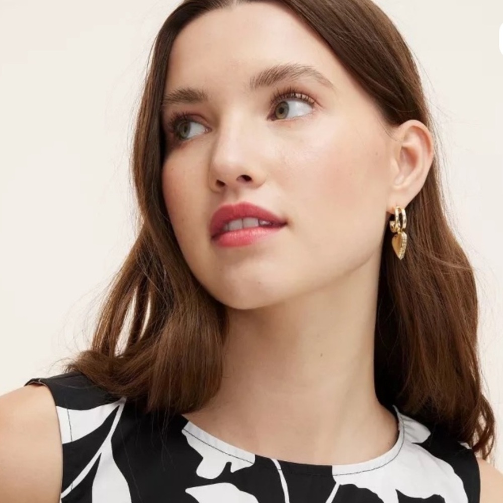 Kate Spade Gold Puff Heart Earrings, NEW XTarget Collab Ltd Edition - Picture 5 of 5